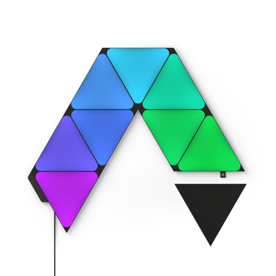 Розумна система освітлення Nanoleaf Shapes Ultra Black Triangles Starter Kit Apple Homekit - 9 шт., Живлення: 220В, Кількість панелей: 9, Колір: Черный