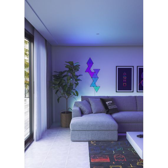 Умная система освещения Nanoleaf Shapes Ultra Black Triangles Starter Kit, Apple Homekit - 9 шт., Питание: 220В, Количество панелей: 9, Цвет: Черный , изображение 10