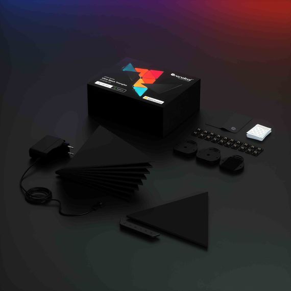 Умная система освещения Nanoleaf Shapes Ultra Black Triangles Starter Kit, Apple Homekit - 9 шт., Питание: 220В, Количество панелей: 9, Цвет: Черный , изображение 2