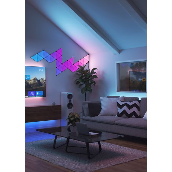 Додаткові панелі Nanoleaf Shapes Ultra Black Triangles Expansion Pack, Apple Homekit – 3 шт., Живлення: 220В, Кількість панелей: 3, Колір: Черный, зображення 7