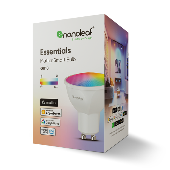 Розумна лампа Nanoleaf Essentials Smart GU10, 5 Вт, Apple Homekit, Matter, зображення 2 Розумна лампа Nanoleaf Essentials Smart GU10, 5 Вт, Apple Homekit, Matter, зображення 2