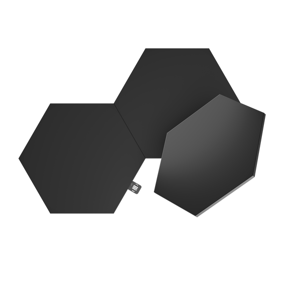 Додаткові панелі Nanoleaf Shapes Ultra Black Hexagon Expansion Pack, Apple Homekit - 3 шт., Живлення: 220В, Кількість панелей: 3, Колір: Черный