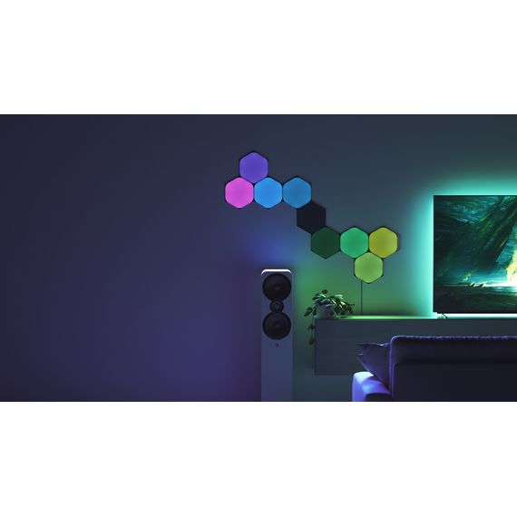 Додаткові панелі Nanoleaf Shapes Ultra Black Hexagon Expansion Pack, Apple Homekit - 3 шт., Живлення: 220В, Кількість панелей: 3, Колір: Черный, зображення 3