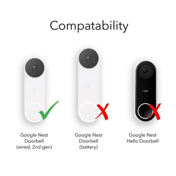Розумний домофон Google Nest Doorbell 2nd Gen (Дротовий), Живлення: 24В, Колір: Белый, зображення 2 Розумний домофон Google Nest Doorbell 2nd Gen (Дротовий), Живлення: 24В, Колір: Белый, зображення 2