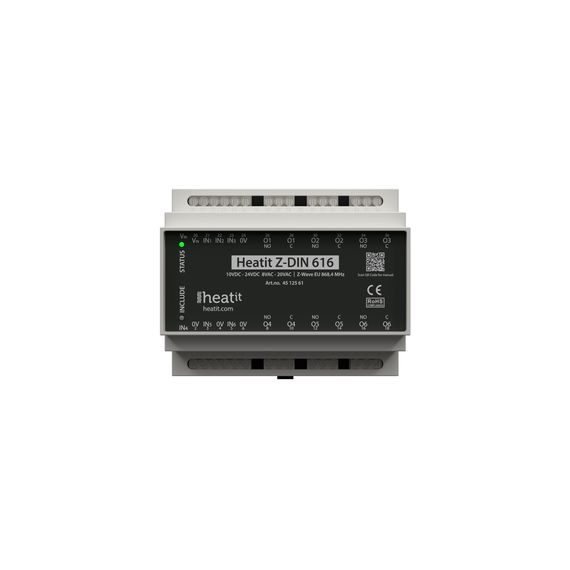 Реле на 6 каналів на DIN-рейку Heatit Z-DIN 616, зображення 2