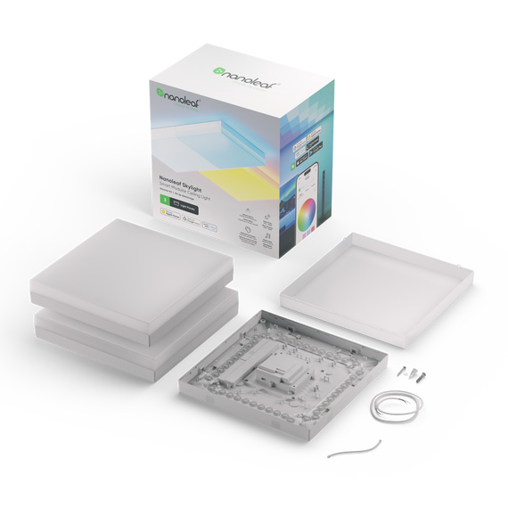 Розумний модульний стельовий світильник Nanoleaf Skylight Starter Kit — 3 шт., Apple Homekit, Живлення: 220В, Кількість панелей: 3, Колір: Белый, зображення 2