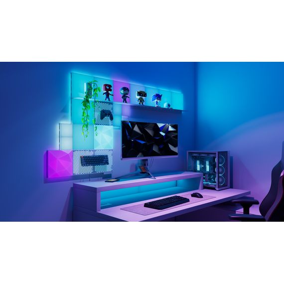 Дополнительный комплект панелей Nanoleaf Blocks Squares Add-On Kit с поддержкой HomeKit и Matter - 2 шт., Питание: 220В, Количество панелей: 2, Разновидность панелей: Текстурированные квадраты (Textured Squares), Тип набора: Дополнительный, изображение 2