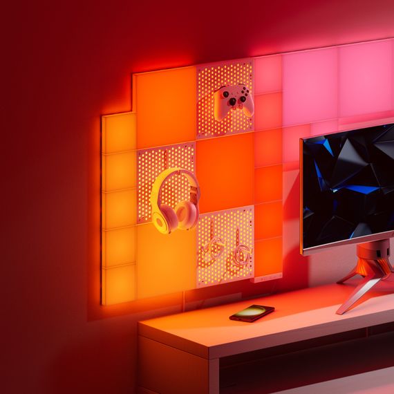 Дополнительный комплект панелей Nanoleaf Blocks Squares Add-On Kit с поддержкой HomeKit и Matter - 2 шт., Питание: 220В, Количество панелей: 2, Разновидность панелей: Квадратные панели (Squares), Тип набора: Дополнительный, изображение 2