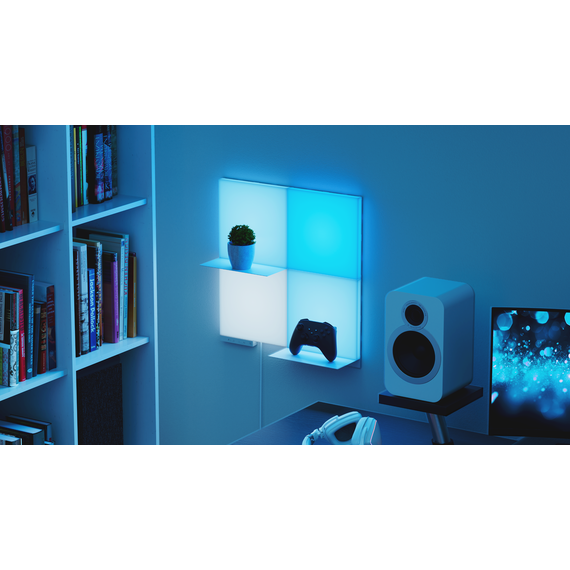 Дополнительный комплект панелей Nanoleaf Blocks Squares Add-On Kit с поддержкой HomeKit и Matter - 2 шт., Питание: 220В, Количество панелей: 2, Разновидность панелей: Полка (Shelf), Тип набора: Дополнительный, изображение 4