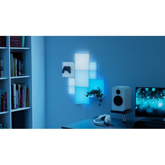 Дополнительный комплект панелей Nanoleaf Blocks Small Squares Add-On Kit с поддержкой HomeKit и Matter - 4 шт., Питание: 220В, Количество панелей: 4, Разновидность панелей: Малые квадраты (Small Squares), Тип набора: Дополнительный, изображение 3