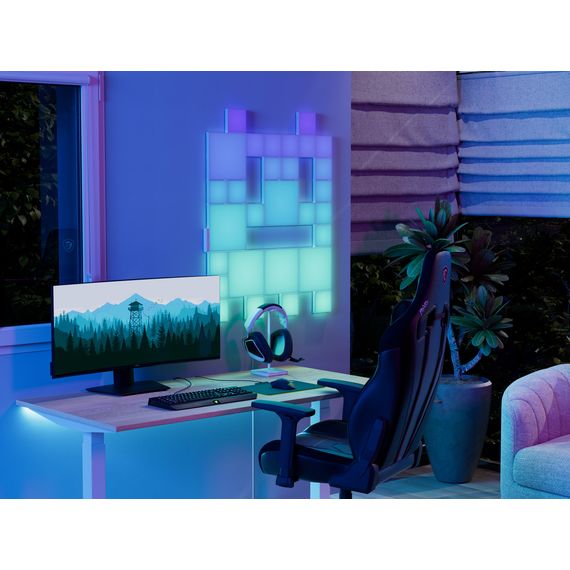 Дополнительный комплект панелей Nanoleaf Blocks Small Squares Add-On Kit с поддержкой HomeKit и Matter - 4 шт., Питание: 220В, Количество панелей: 4, Разновидность панелей: Малые квадраты (Small Squares), Тип набора: Дополнительный, изображение 2