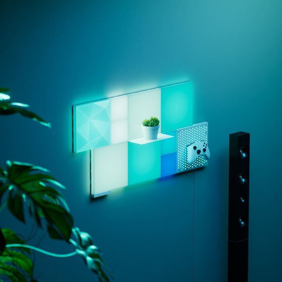 Дополнительный комплект панелей Nanoleaf Blocks Squares Add-On Kit с поддержкой HomeKit и Matter - 2 шт., Питание: 220В, Количество панелей: 2, Разновидность панелей: Полка (Shelf), Тип набора: Дополнительный, изображение 3