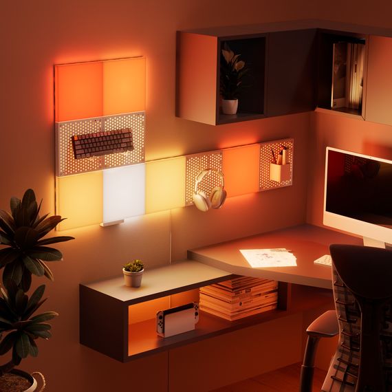 Дополнительная панель Nanoleaf Blocks Light Pegboard Add-On Kit с поддержкой HomeKit и Matter - 1 шт., Питание: 220В, Количество панелей: 1, Разновидность панелей: Панель с крючками Light Pegboard, Тип набора: Дополнительный, изображение 6