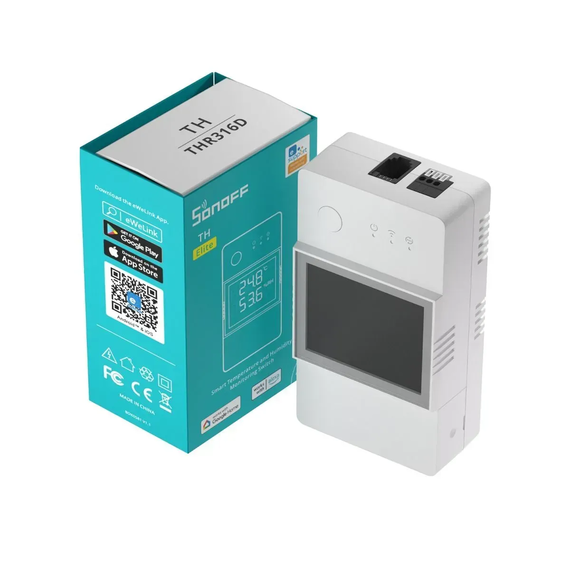 Одноканальное Wi-Fi реле Sonoff TH Elite - THR316D, 16А, сухой контакт