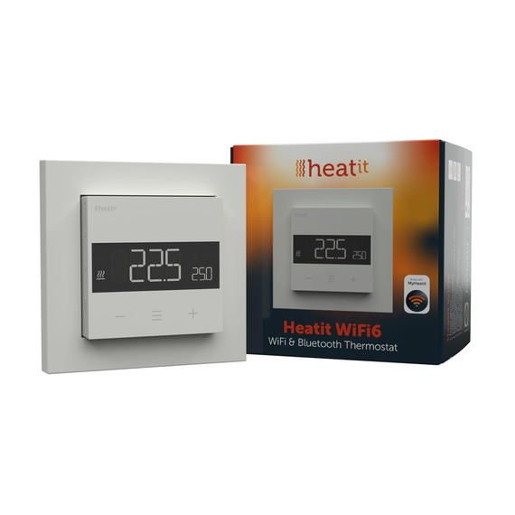 Wi-Fi термостат теплого пола со счетчиком электроэнергии Heatit WiFi6, Питание: 220В, Цвет: Белый 