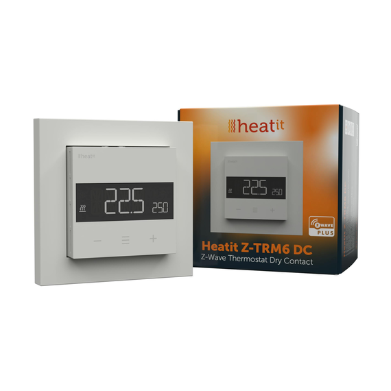 Термостат для котла Heatit Z-TRM6 DC, Z-Wave, сухой контакт, белый