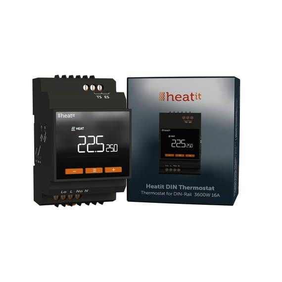 Термостат на DIN рейку Heatit DIN Thermostat, 16А, 3600 Вт