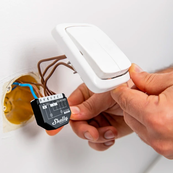 Вставное реле 2-канальное со счетчиком электроэнергии Shelly Qubino Wave 2PM, 2х10А, 2300Вт., изображение 4