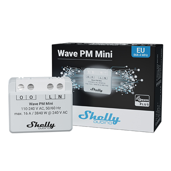 Cчётчик электроэнергии Z-Wave Shelly Qubino Wave PM Mini, 230В, 16А, 1-канал