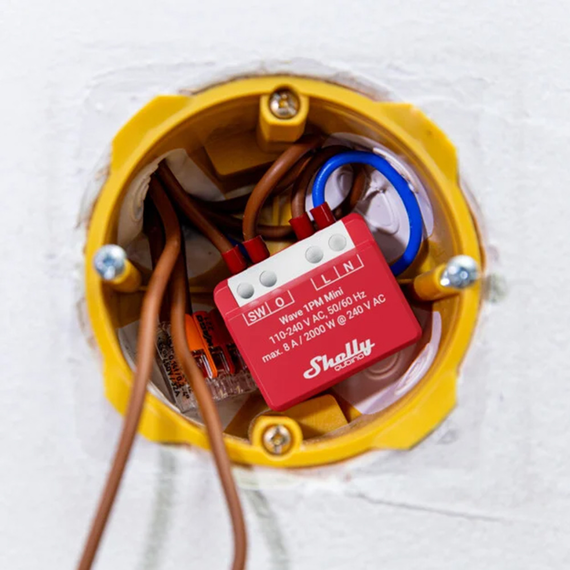 Вставное реле 1-канальное со счетчиком электроэнергии Shelly Qubino Wave 1PM Mini, 8А, 1840 Вт., изображение 5