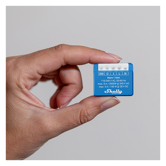 Вставное реле 1-канальное Shelly Qubino Wave 1 Mini, сухой контакт, 8А, изображение 5