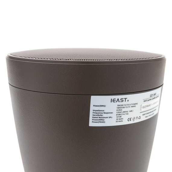 Настінна акустична система iEast GD-W4 (30 Вт, 100 В/8 Ом) — Двосмуговий сателіт, чорний - 2 шт., зображення 4