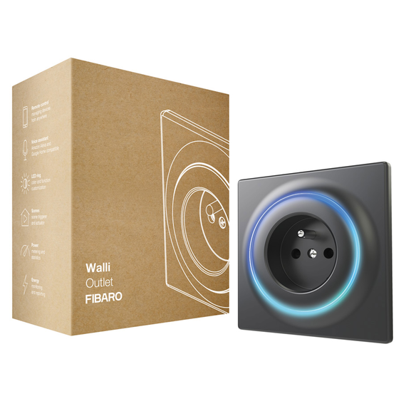 Розетка Z-Wave FIBARO Walli Outlet, черная — FGWOF-011B (Тип Е), изображение 2