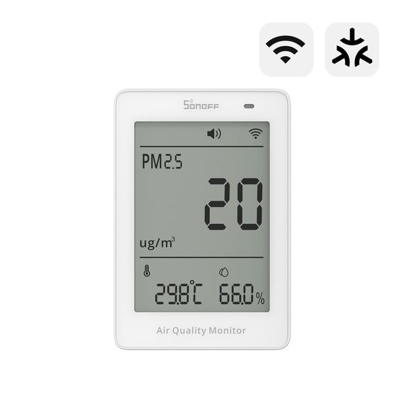 Датчик якості повітря PM2.5/PM10, температури, вологості SONOFF AirGuard PM2.5/PM10 Air Quality, Wi-Fi, Matter, Apple Homekit, зображення 2