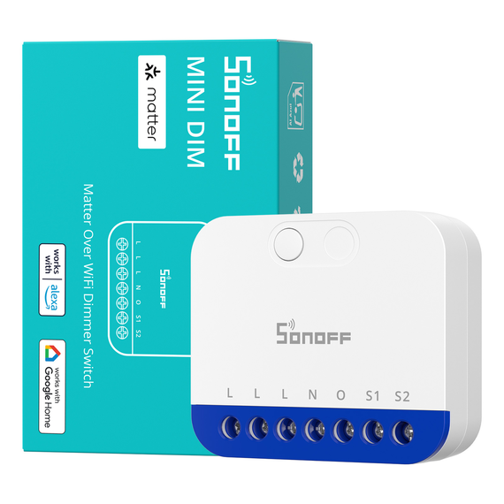 Розумний Wi-Fi димер Sonoff Mini-Dim Extreme, Matter, Apple Homekit, 220 В, 400Вт