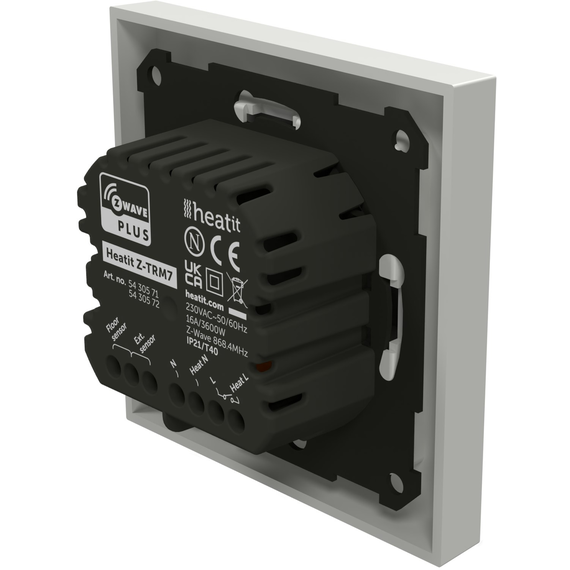 Умный Z-Wave термостат для электрического теплого пола и водяного отопления Heatit Z-TRM7, Питание: 220В, Цвет: Белый , изображение 5