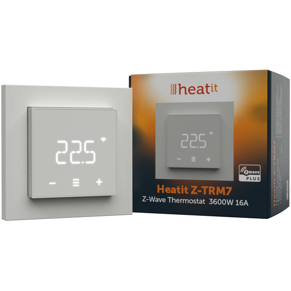 Умный Z-Wave термостат для электрического теплого пола и водяного отопления Heatit Z-TRM7, Питание: 220В, Цвет: Белый 